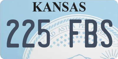 KS license plate 225FBS