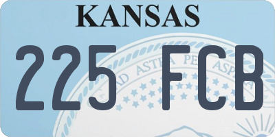 KS license plate 225FCB