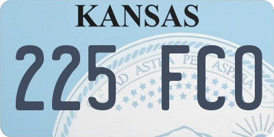KS license plate 225FCO