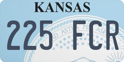 KS license plate 225FCR