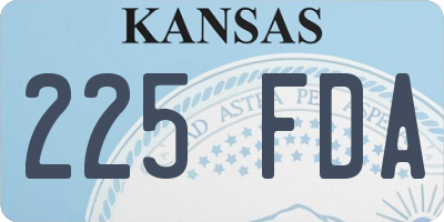 KS license plate 225FDA