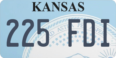 KS license plate 225FDI