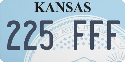 KS license plate 225FFF