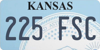 KS license plate 225FSC