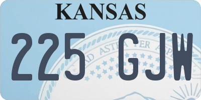 KS license plate 225GJW