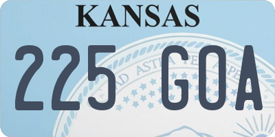 KS license plate 225GOA