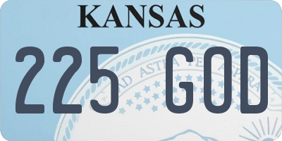 KS license plate 225GOD