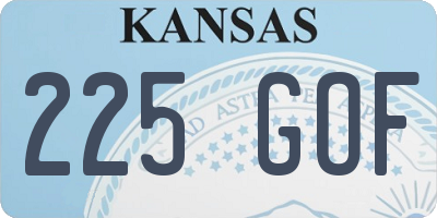 KS license plate 225GOF