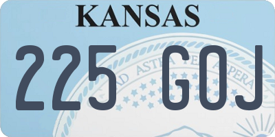 KS license plate 225GOJ