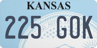 KS license plate 225GOK