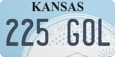 KS license plate 225GOL
