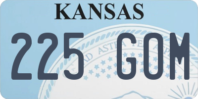 KS license plate 225GOM