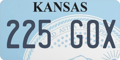 KS license plate 225GOX