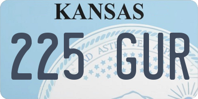 KS license plate 225GUR