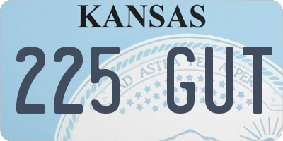 KS license plate 225GUT