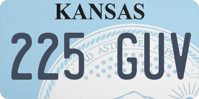 KS license plate 225GUV