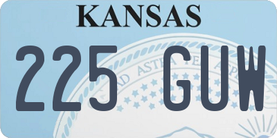 KS license plate 225GUW