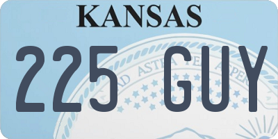 KS license plate 225GUY