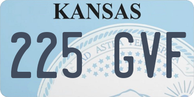 KS license plate 225GVF