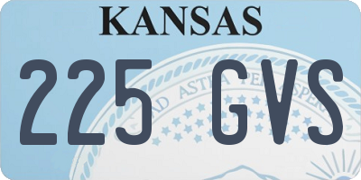 KS license plate 225GVS