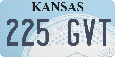 KS license plate 225GVT