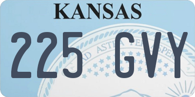 KS license plate 225GVY