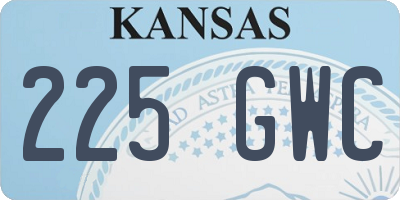 KS license plate 225GWC