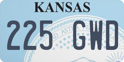 KS license plate 225GWD