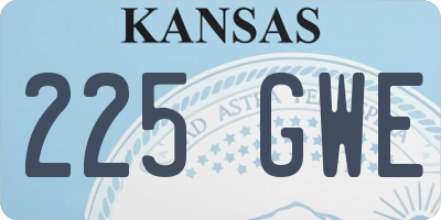 KS license plate 225GWE