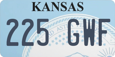 KS license plate 225GWF