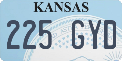 KS license plate 225GYD