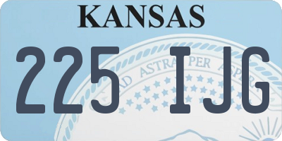 KS license plate 225IJG