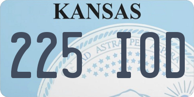 KS license plate 225IOD