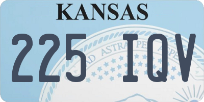KS license plate 225IQV