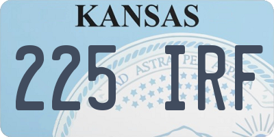 KS license plate 225IRF