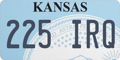 KS license plate 225IRQ