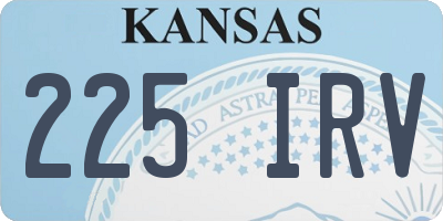 KS license plate 225IRV