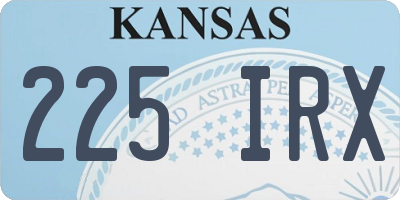 KS license plate 225IRX