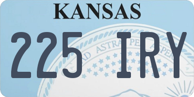 KS license plate 225IRY