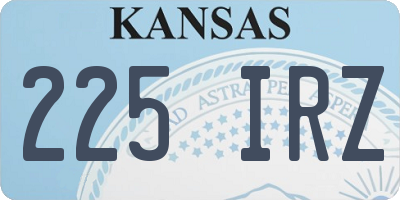 KS license plate 225IRZ