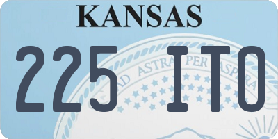 KS license plate 225ITO