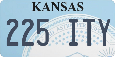 KS license plate 225ITY