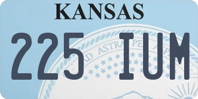 KS license plate 225IUM
