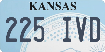 KS license plate 225IVD