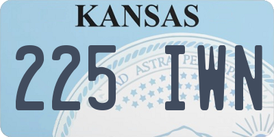 KS license plate 225IWN