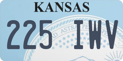 KS license plate 225IWV