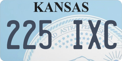 KS license plate 225IXC