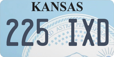 KS license plate 225IXD