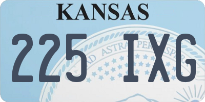 KS license plate 225IXG