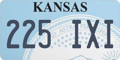 KS license plate 225IXI